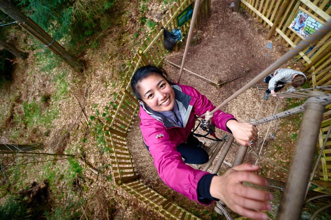 Image of girl looking up at camera web landscape 1920x1080