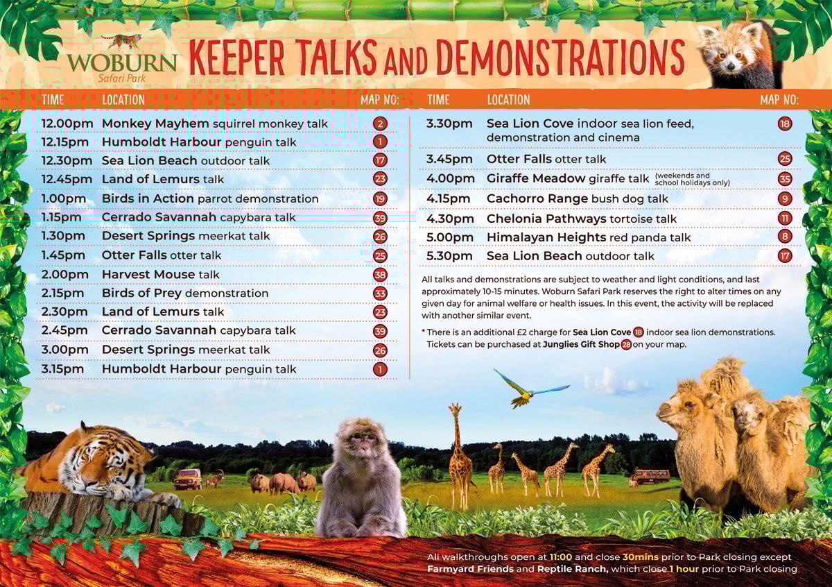 Woburn Timetable Keeper Talks & Demonstrations 