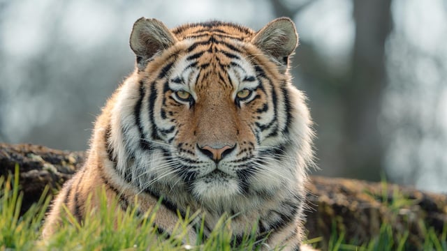Close up of Ginger Biscuit female Amur tiger 