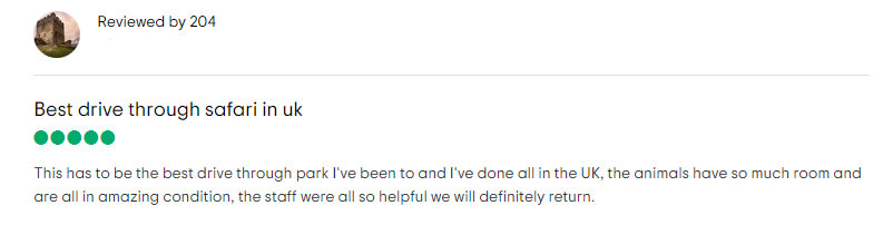Customer Testimonial for Visit to Woburn Safari Park