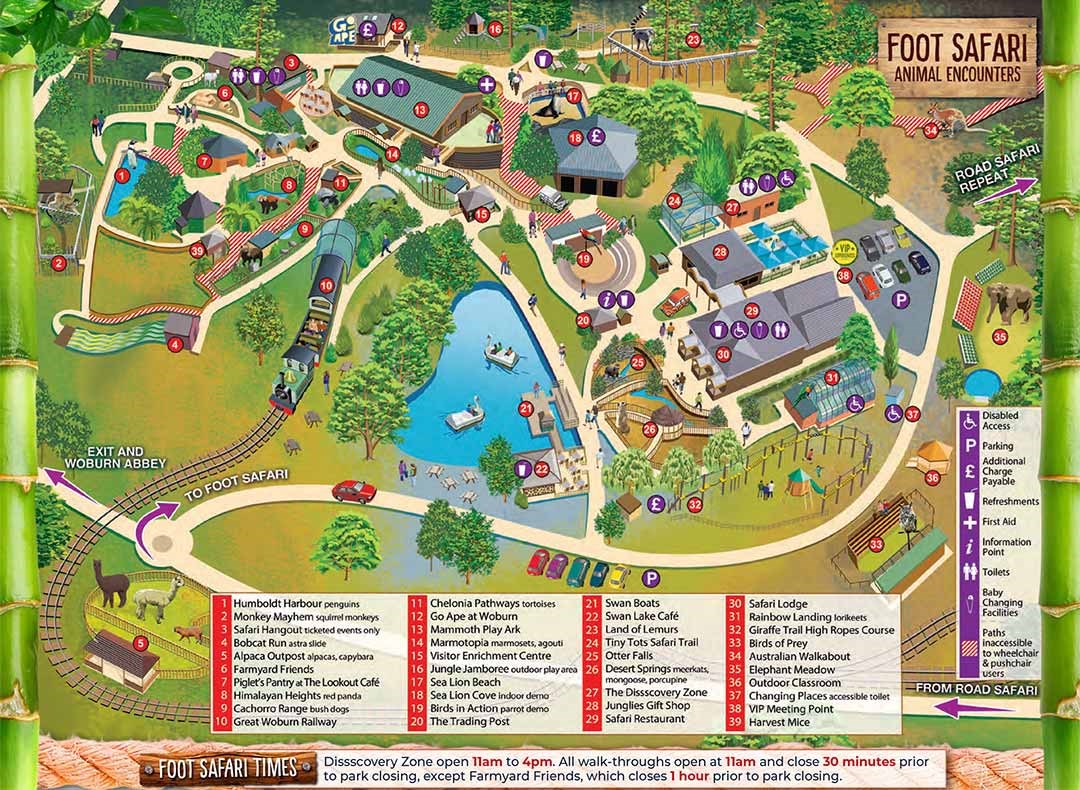 map of woburn safari park